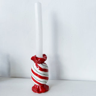 BougeoirBonbon Noel rouge