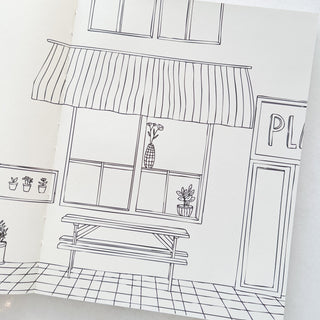 Livre de coloriage et de stickers - Le marché