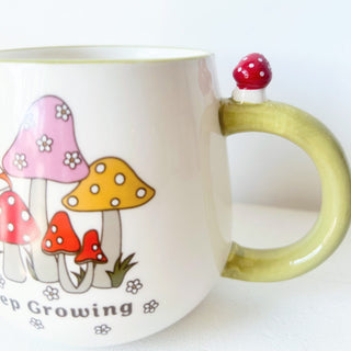 Mug-Champignons avec anse verte