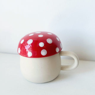 Mug champignon avec couvercle - Rouge