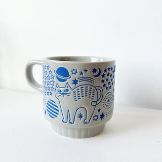 Mug Chat cosmonaute en céramique