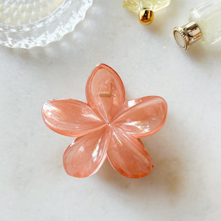 Pince à cheveux - Fleur d'hibiscus Corail