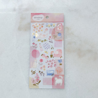 Planche de stickers - Chats rose