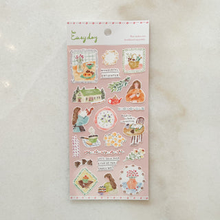 Planche de stickers - des gâteaux et des fleurs