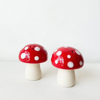 Salière et poivrière champignon en céramique