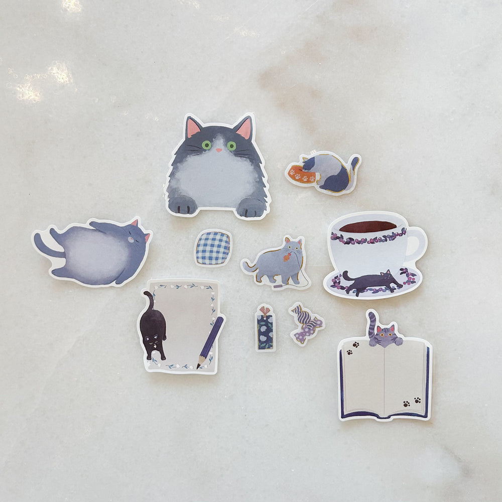 Set de stickers - Chats gris – Little Liamone