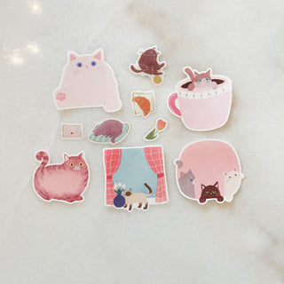Set de stickers - Chats rose
