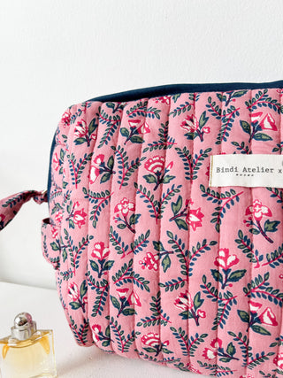 Trousse de toilette Flora Framboise - Grand modèle