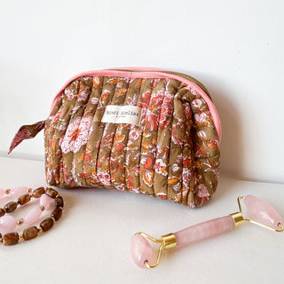 Trousse de toilette fleurie Kiala Biscuit petit modele