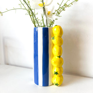 Vase à rayures - Citron