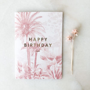 Carte Birthday Pink Forest