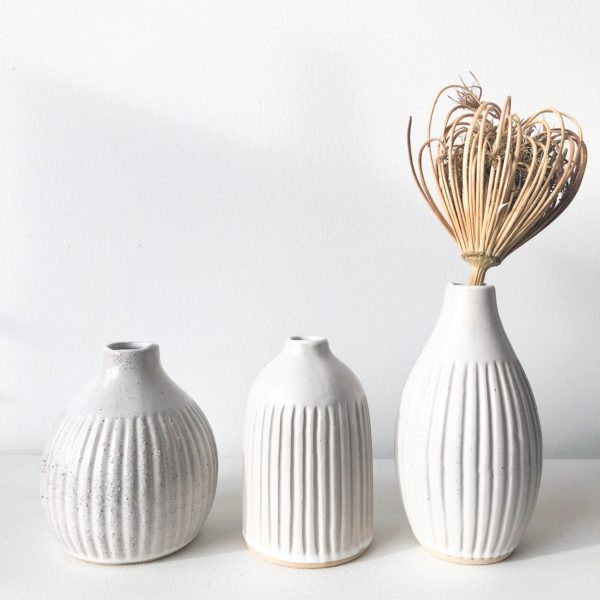 Set de 3 mini vases blancs