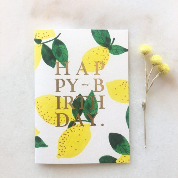 Carte anniversaire Citron