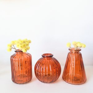 Set de 3 mini vases ambre