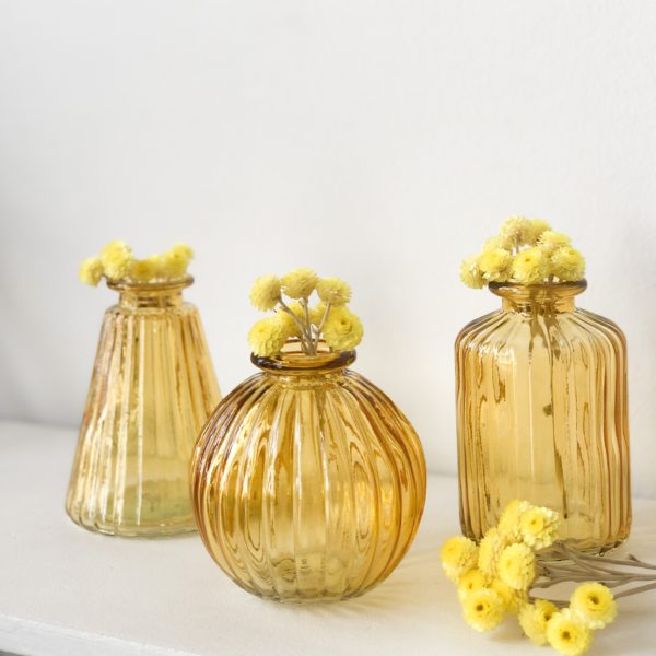Set de 3 mini vases jaune