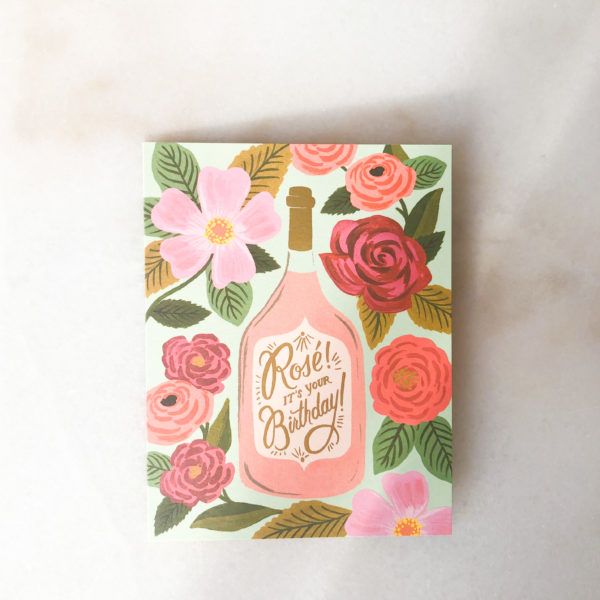 Carte anniversaire - Champagne rosé