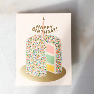 Carte anniversaire - Rainbow cake