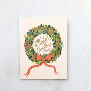 Carte Noël - Couronne de Noël