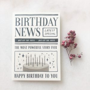 Carte birthday newspaper