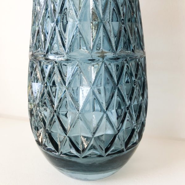 Vase diamant bleu