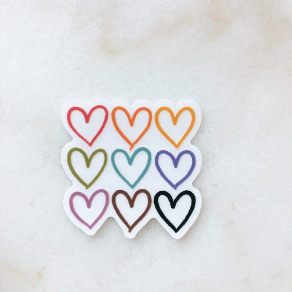 Sticker Coeur multicolore