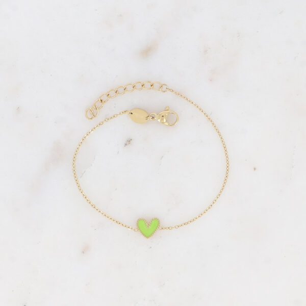 Bracelet mini coeur Vert Pomme